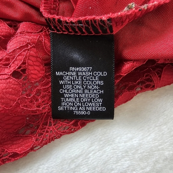 NWT Liz Claiborne Red Lace Sleeveless Bubble Hem Blouse Top Size L - Picture 11 of 11